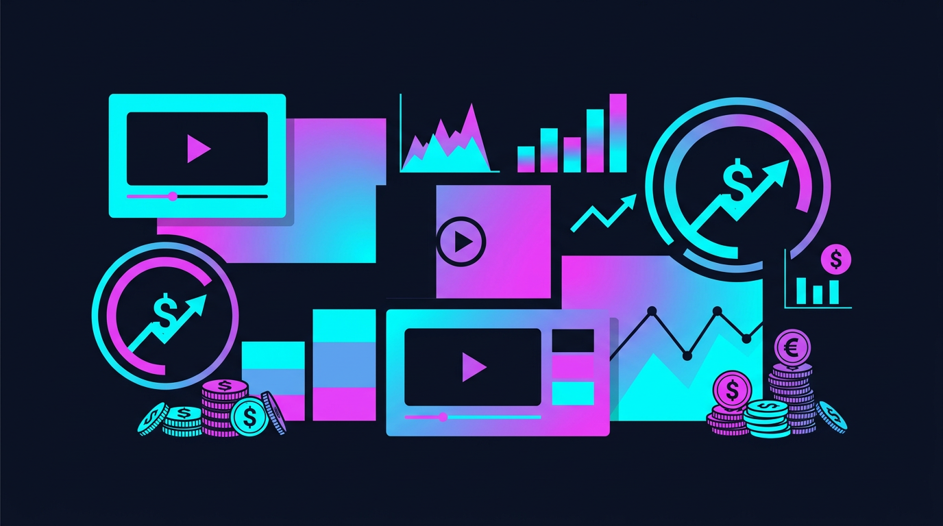 Tableau abstrait estimant les revenus d’un compte TikTok concurrent