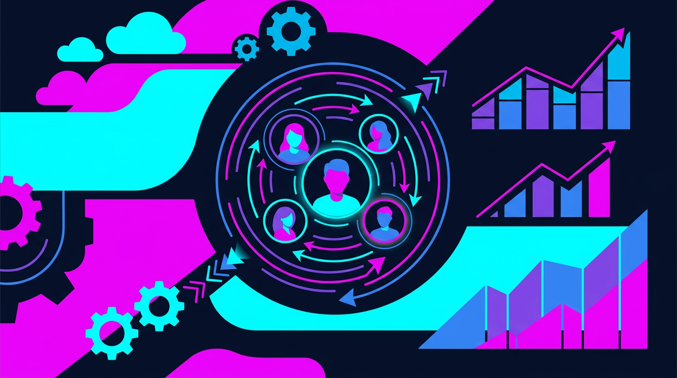 Illustration d'une communauté TikTok générant des revenus récurrents par abonnement